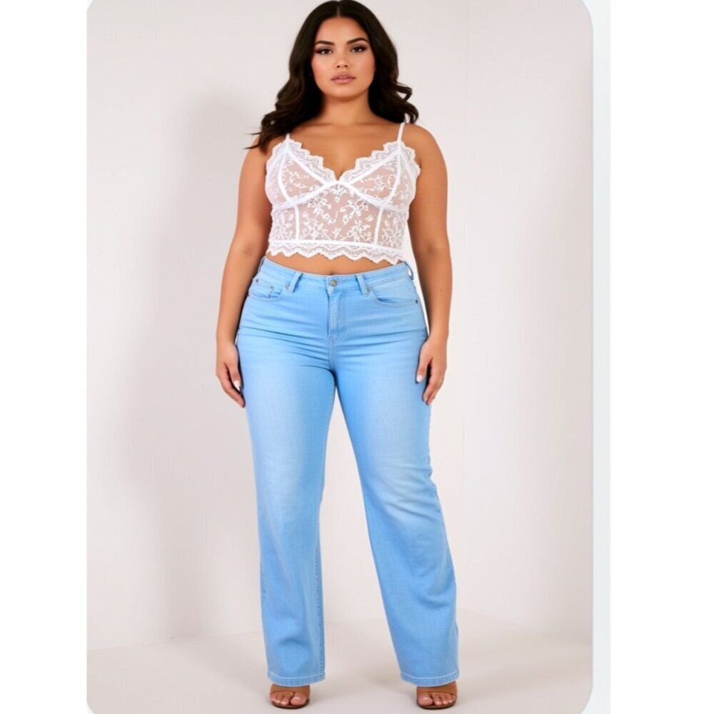 Style & Co. Straight Slim Leg Tummy Control Jeans, white, 12 Petite!